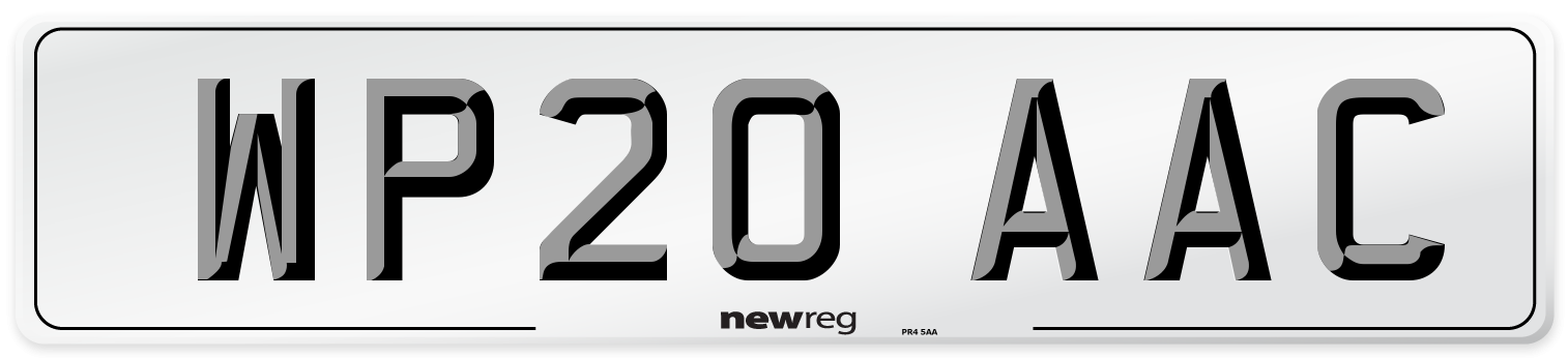 WP20 AAC Number Plate from New Reg